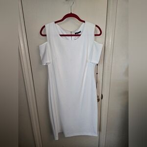 Elegant White Cold Shoulder Dress